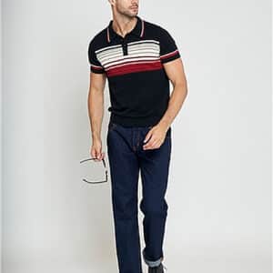 Collectif Menswear Peru Striped Polo Shirt