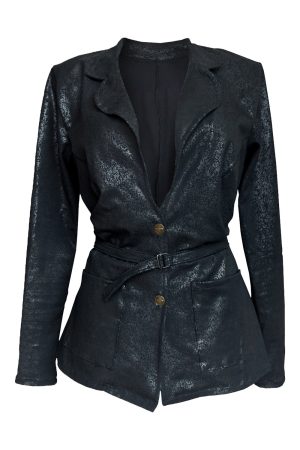 Cleather Blazer Black