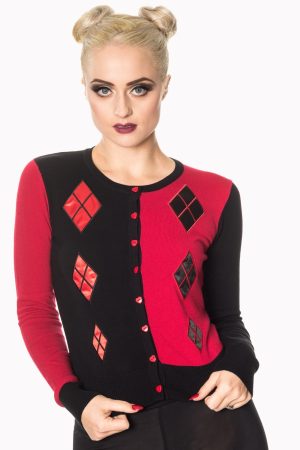 Juno Cardigan (Schwarz/Rot)