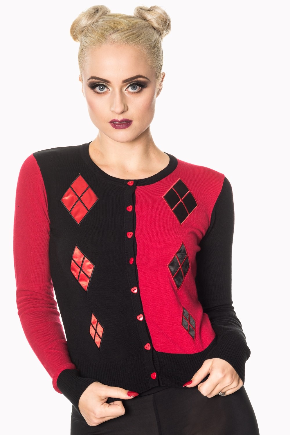 Juno Cardigan (Schwarz/Rot)